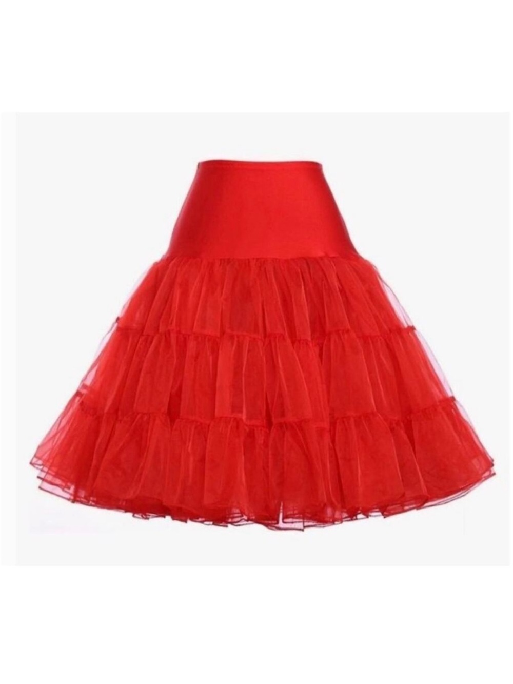 NWT GRACE KARIN 50’ RED womens PETTICOAT CRINOLINE Dancing swing SKIRT womens XL - Picture 2 of 9